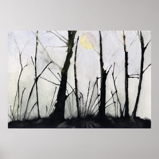 Spiny Trees und Vollmond Poster (Vorne)