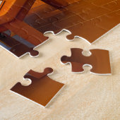 Spion-Krabbe arbeitet warm drinnen mit Kaffee Puzzle (Seite)