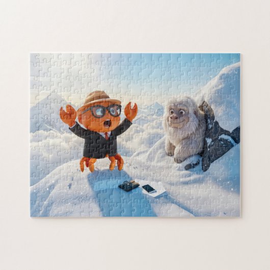 Spion-Krabbe schockiert beim Anblick einer echten Puzzle (Horizontal)