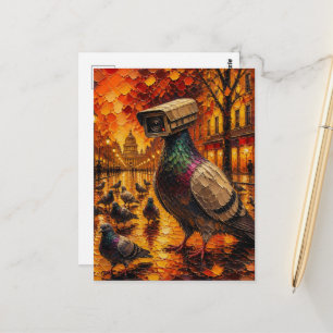 Spion-Taube mit Tauben Postkarte