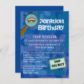 Spionage / Geheimnis / Special Agent Geburtstagspa Einladung (Vorne/Hinten)