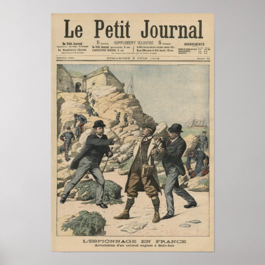 Spionage in Frankreich Festnahme eines englischen Poster (Vorne)