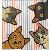 Spionage-Katzen Duschvorhänge Duschvorhang (Vorderseite)