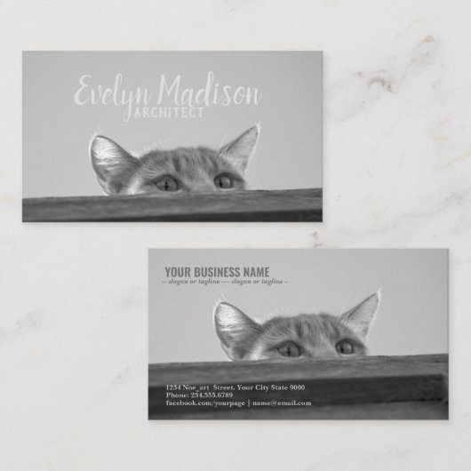 Spionagekatze Visitenkarte (Vorne/Hinten)