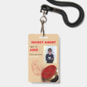 Spions-Party-geheimes Agent-Abzeichen Ausweis (Vorderseite mit Lanyard)
