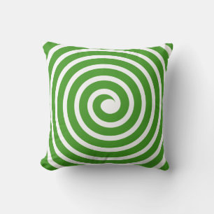 Spiral - Avocado Green auf Weiß Kissen