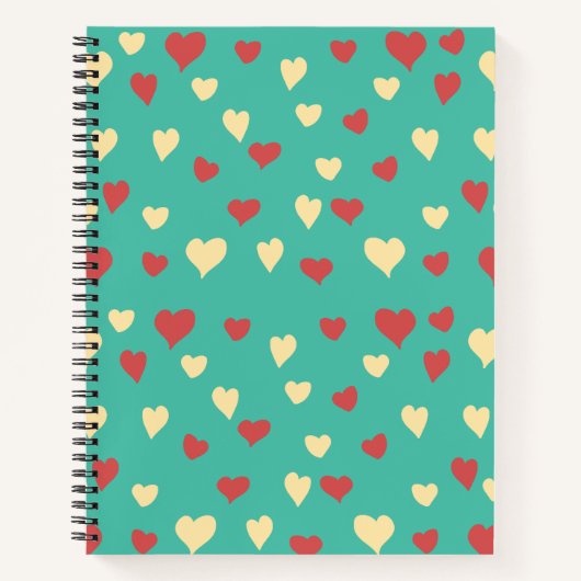 Spiral Binding Heart Printed Paper Diary Notizblock (Vorderseite)