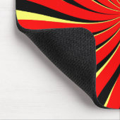 Spiral Black Red Yellow Mousepad (Ecke)