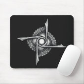 Spiral Blade Sigil – Abstract Rotational Symbol Mousepad (Mit Mouse)
