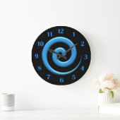 Spiral Blau mit blauen Zahlen Wall Uhr (Zuhause)