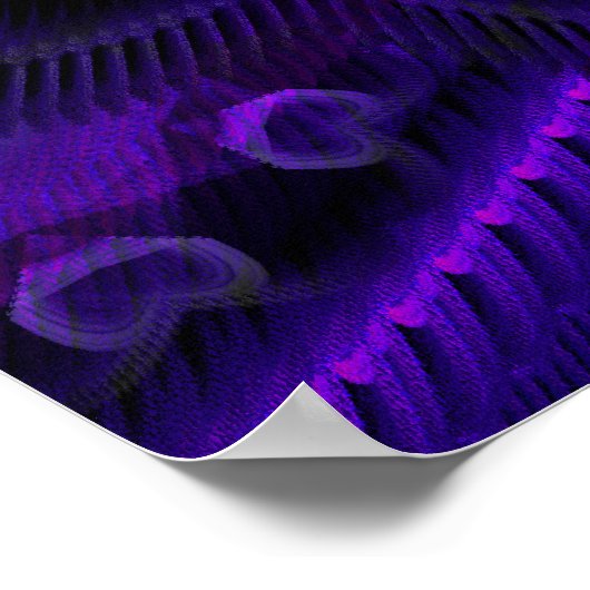 Spiral Blume Fraktal Dunkel Lila UV Pixel Poster (Ecke)