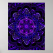 Spiral Blume Fraktal Dunkel Lila UV Pixel Poster (Vorne)