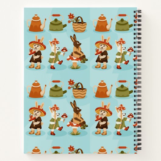 Spiral-bound notebook features a playful pattern notizblock (Rückseite)