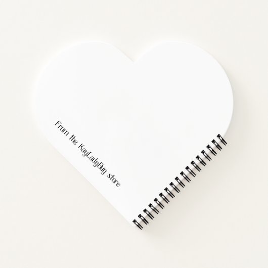 Spiral Bound Notebook mit eigener Herzform Notizblock (Rückseite)