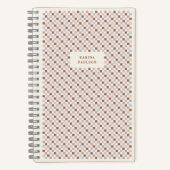 Spiral-Bound-Notebook mit Schachbrettrahmen - brau Notizblock (Vorderseite)