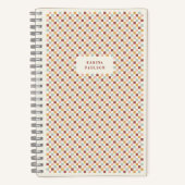 Spiral-Bound-Notebook mit Schachbrettrahmen - Rot Notizblock (Vorderseite)