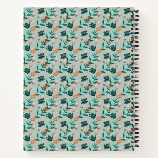 Spiral-bound notebook with a floral pattern notizblock (Rückseite)