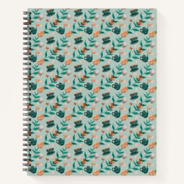 Spiral-bound notebook with a floral pattern notizblock