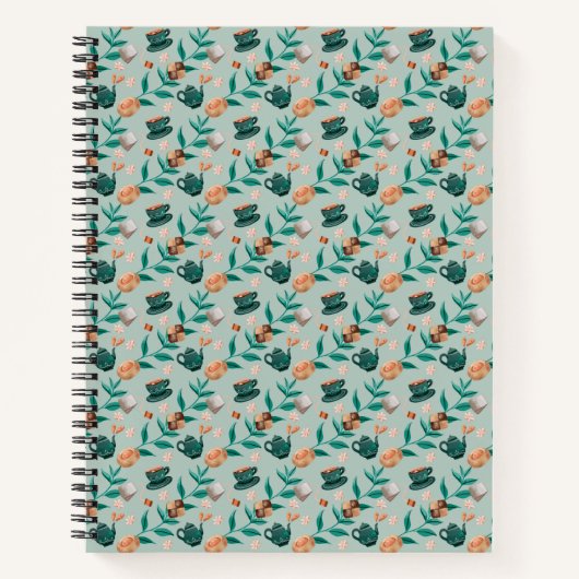 Spiral-bound notebook with a floral pattern notizblock (Vorderseite)