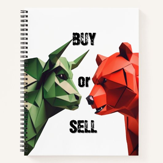 Spiral Bull vs. Bear Market Struggle Notebook Notizblock (Vorderseite)