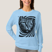 Spiral Cat Face T-Shirt – Hypnotic Optical Illusio (Vorderseite)