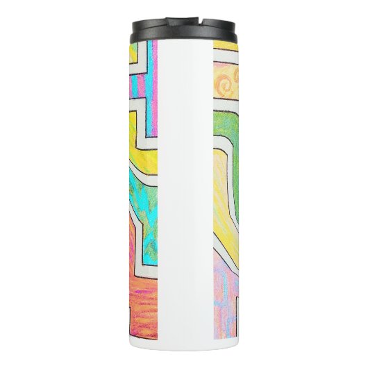 Spiral Caught in Colorful Maze Thermosbecher (Rückseite)