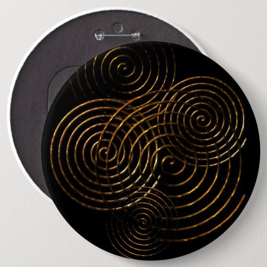 Spiral Celtic Symbol Gold Button (Vorne & Hinten)