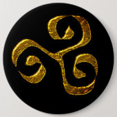 Spiral Celtic Symbol Gold Metall Button (Vorderseite)