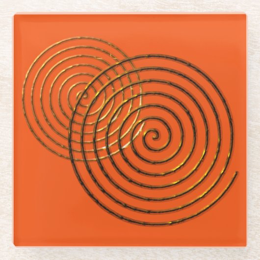 Spiral Celtic Symbol Gold Metall Glasuntersetzer (Vorderseite)