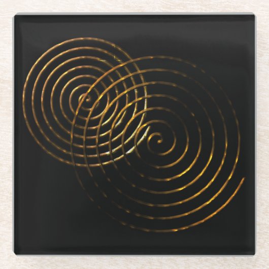 Spiral Celtic Symbol Gold Metall Glasuntersetzer (Vorderseite)