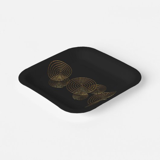 Spiral Celtic Symbol Gold Metall Pappteller (Gewinkelt)