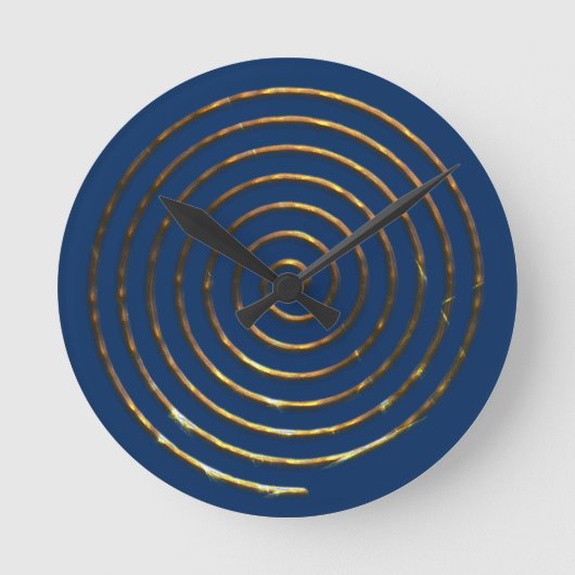 Spiral Celtic Symbol Gold Runde Wanduhr (Vorderseite)