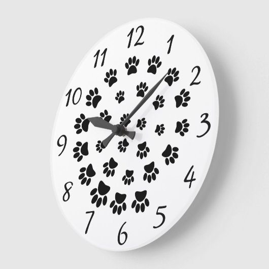 Spiral Dog Paw Print Decorative Große Wanduhr (Winkel)