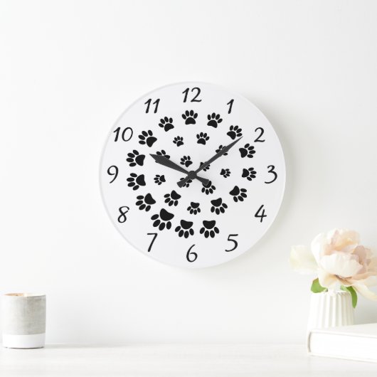 Spiral Dog Paw Print Decorative Große Wanduhr (Zuhause)