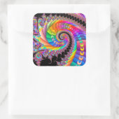 Spiral Drehung Fraktal Quadratischer Aufkleber (Tasche)