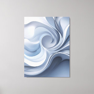 Spiral Elegance - Abstrakter Vortex Kunst in Weiß  Leinwanddruck