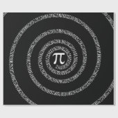Spiral for Pi on Black Style Geschenkpapier (Flach)