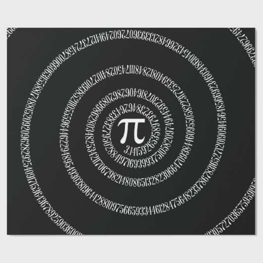 Spiral for Pi on Black Style Geschenkpapier (Flach)