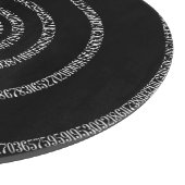 Spiral for Pi on Black Style Schneidebrett (Ecke)