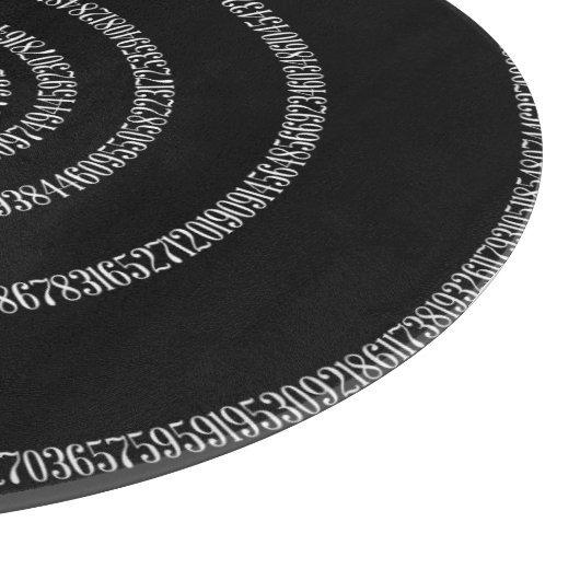 Spiral for Pi on Black Style Schneidebrett (Ecke)