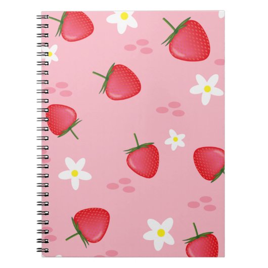 Spiral-Foto-Notebook, Erdbeere, Rosa Notizblock (Vorderseite)