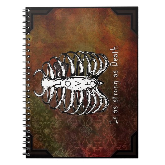 Spiral Foto Notebook Illustrative Ribcage Grunge Notizblock (Vorderseite)