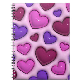 Spiral-Foto-Notebook mit 3D-Glossy-Herz Notizblock