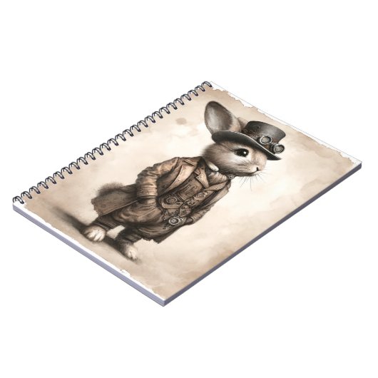 Spiral Foto Notebook mit Steampunk Rabbit Notizblock (Linke Seite)