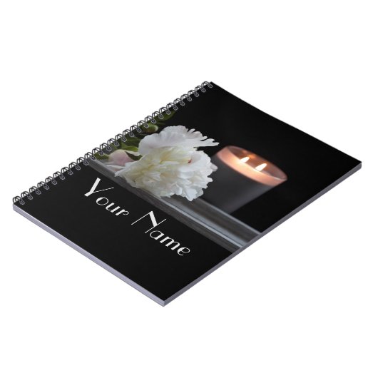 Spiral Foto Notebook Peony und eine Kerze Notizblock (Linke Seite)