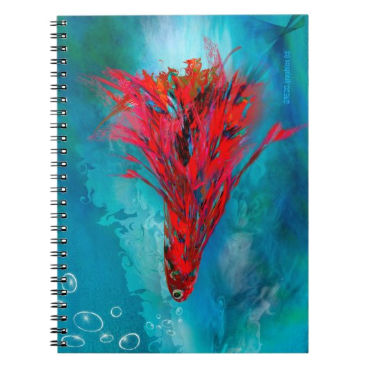 Spiral Foto Notebook Red Feathered Fish Notizblock (Vorderseite)