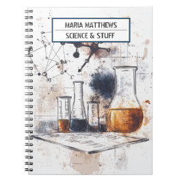 Spiral Foto Notebook zum Thema Wissenschaft und Ch Notizblock