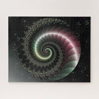 Spiral-Fraktal auf einem Sternenhimmel Puzzle