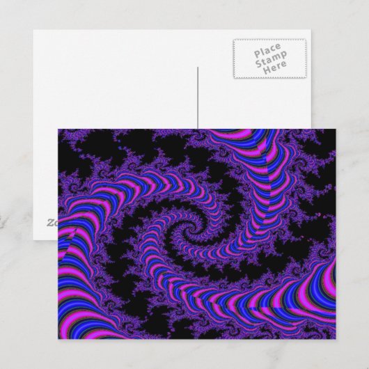 Spiral-Fraktal Postkarte (Vorne/Hinten)