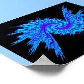 Spiral Galaxy Blue Poster (Ecke)